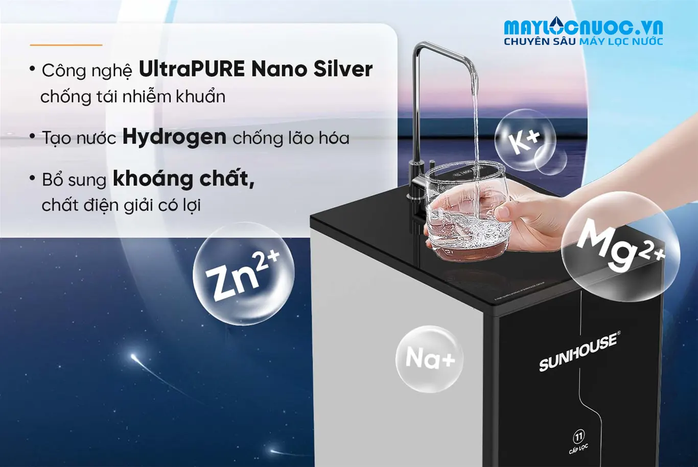 MÁY LỌC NƯỚC RO UltraPURE SUNHOUSE SHA8899KL- 11 LÕI